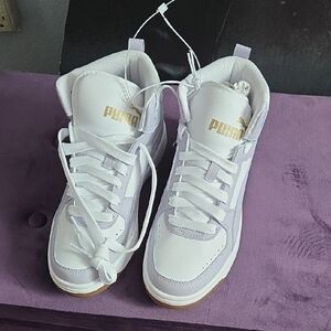 Puma Women's High-Top Sneakers - White and Lavender